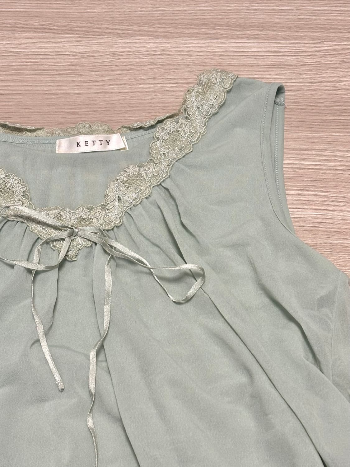 빈티지 민트 레이스 나시 상품이미지2