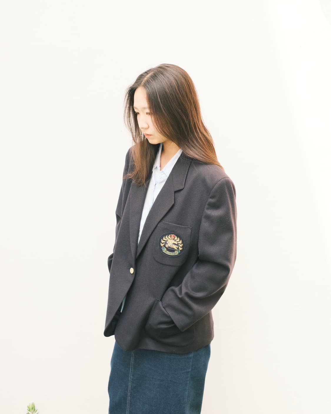 버버리 90s 크레스트 금장 프레피 울 자켓 상품이미지1