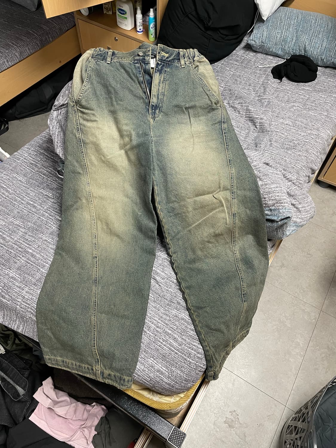 Paneled Denim Pants (Blue) 1사이즈 상품이미지3