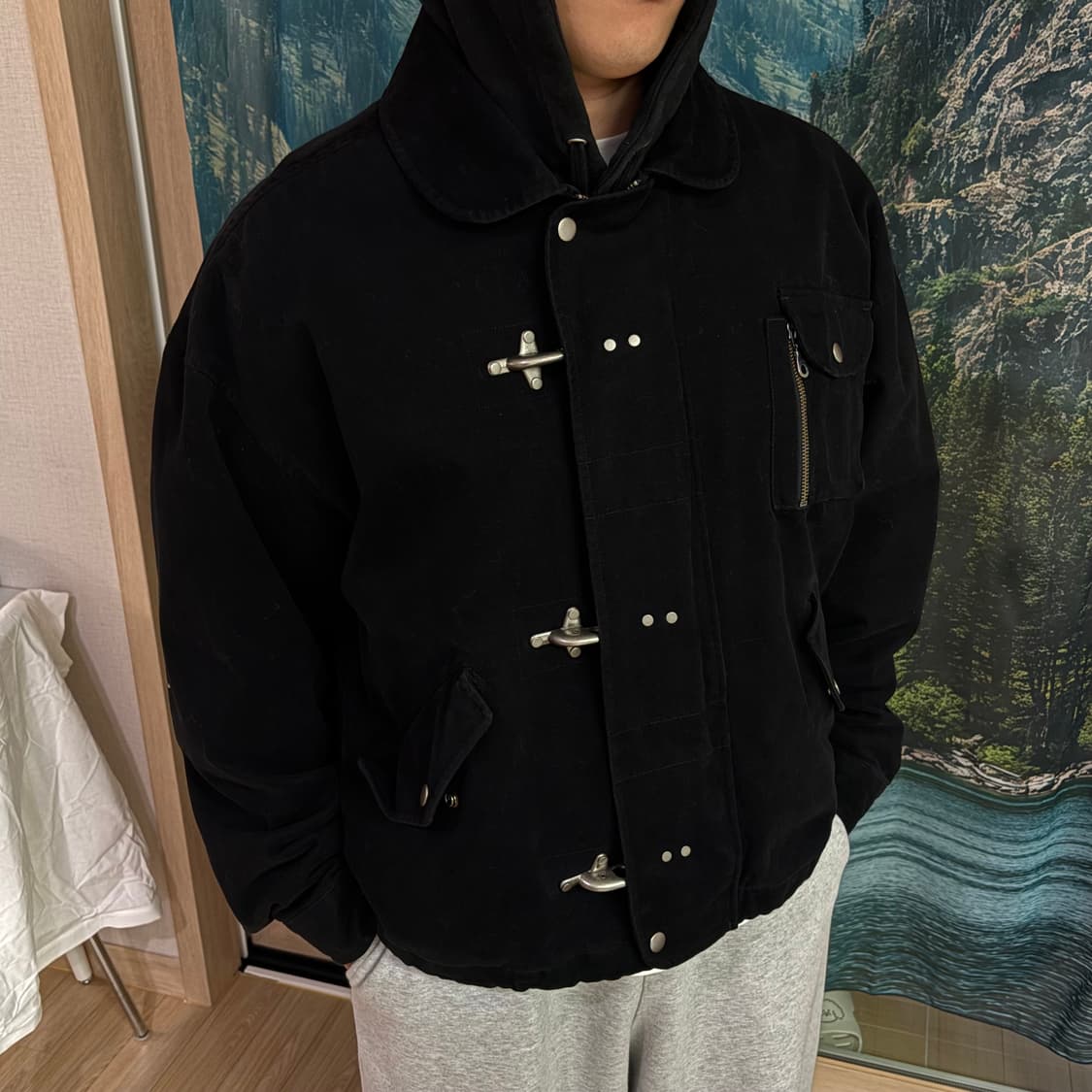 쿠어 워시드 파이어맨 자켓 (워시드블랙) 상품이미지3