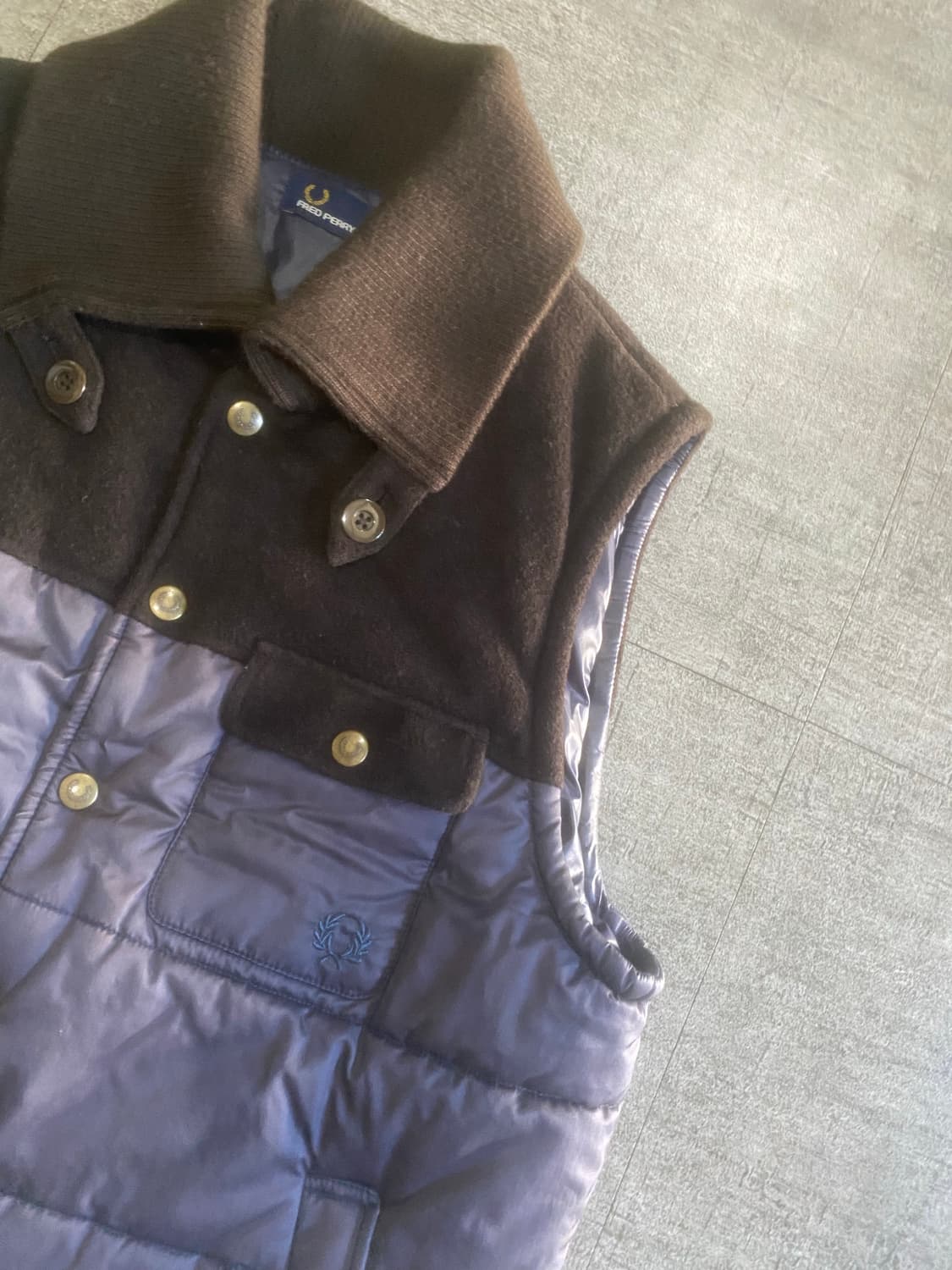 Fredperry 프레드페리 올드스쿨아메카지 혁오풍 골덴카라패딩베스트 상품이미지2