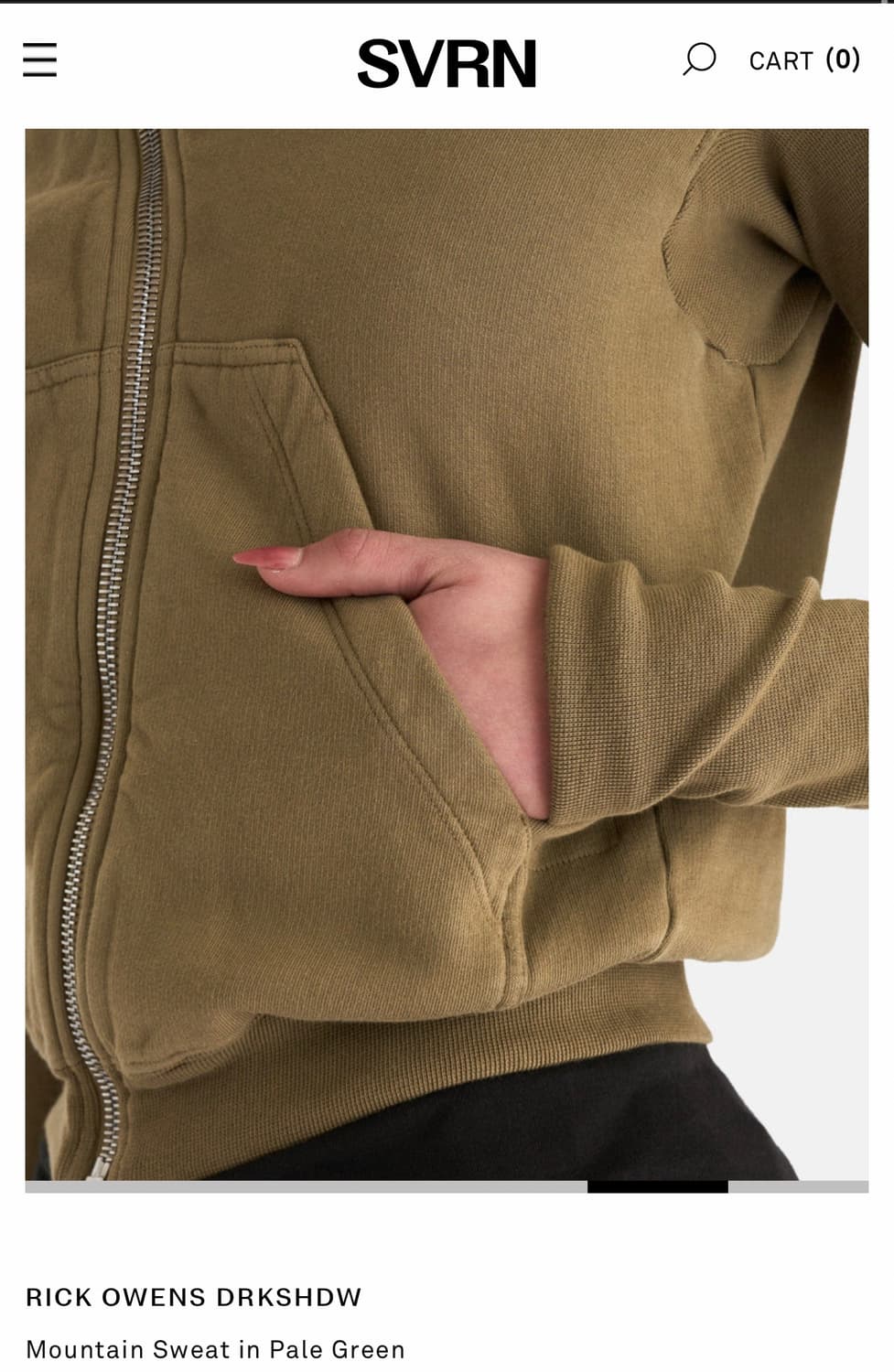 릭오웬스 퍼넬넥 집업 스웻셔츠 마운틴 후드집업 상품이미지6