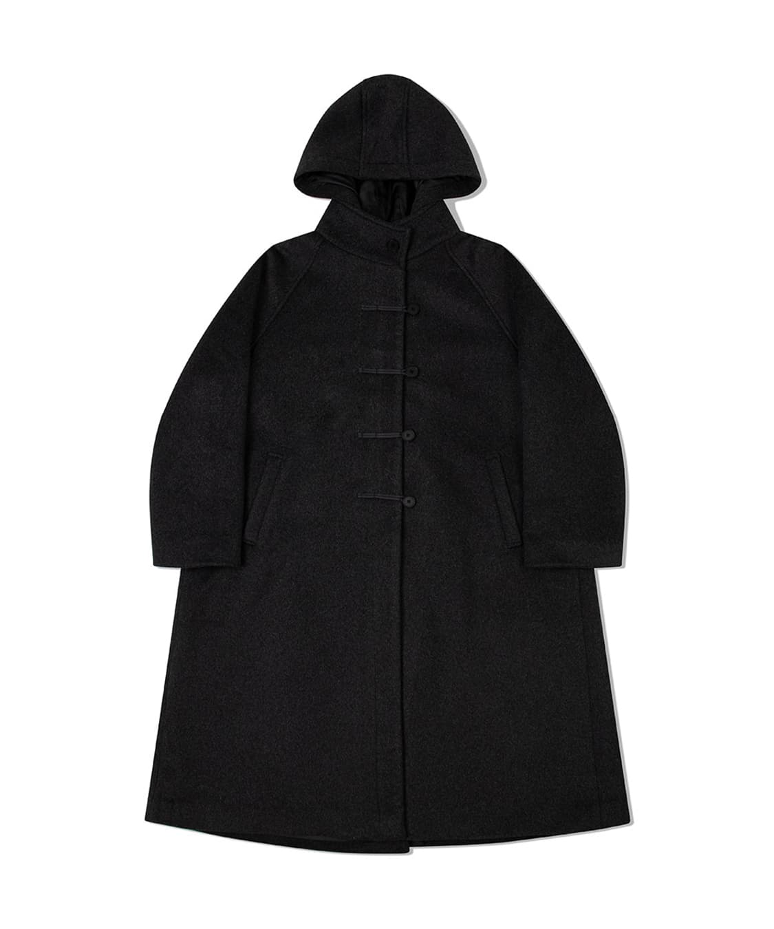 미세키 서울 MISEKI SEOUL 후디 롱 더플 코트 차콜 상품이미지2