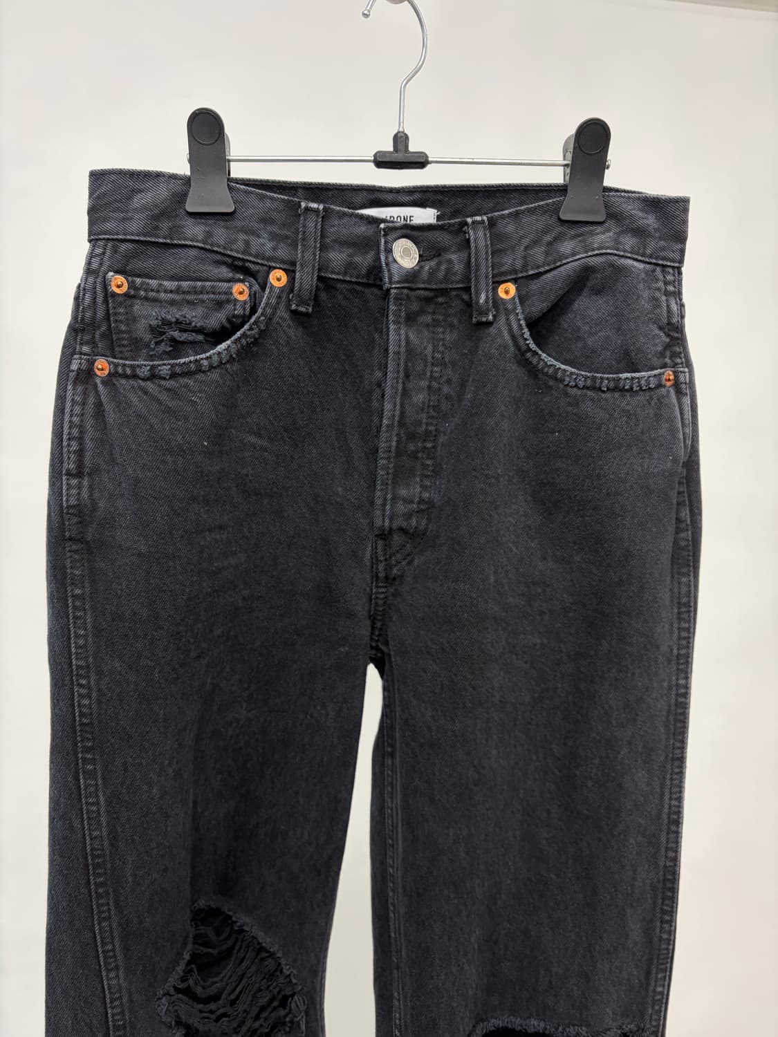 RE/DONE 리던 하이라이즈 블랙 루즈 데님 상품이미지3