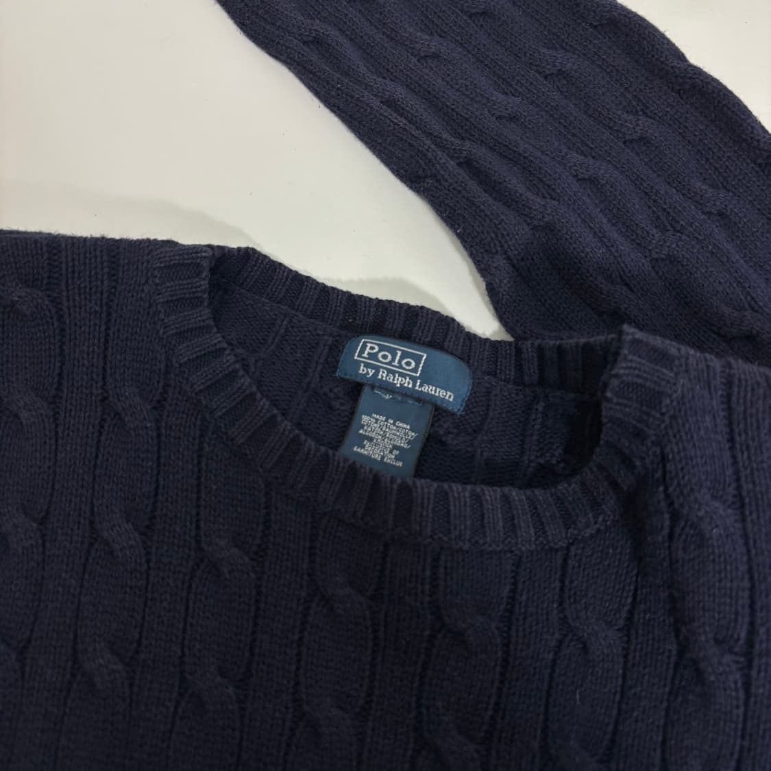 우먼S-M 폴로 랄프로렌 네이비 꽈배기니트 상품이미지4