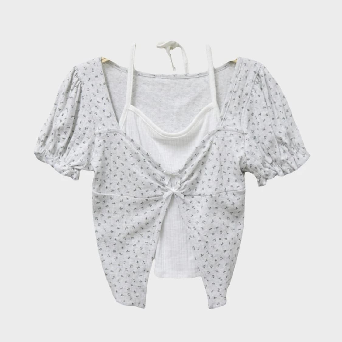 홀터넥 나시 가디건 반팔 티셔츠 66473 상품이미지1