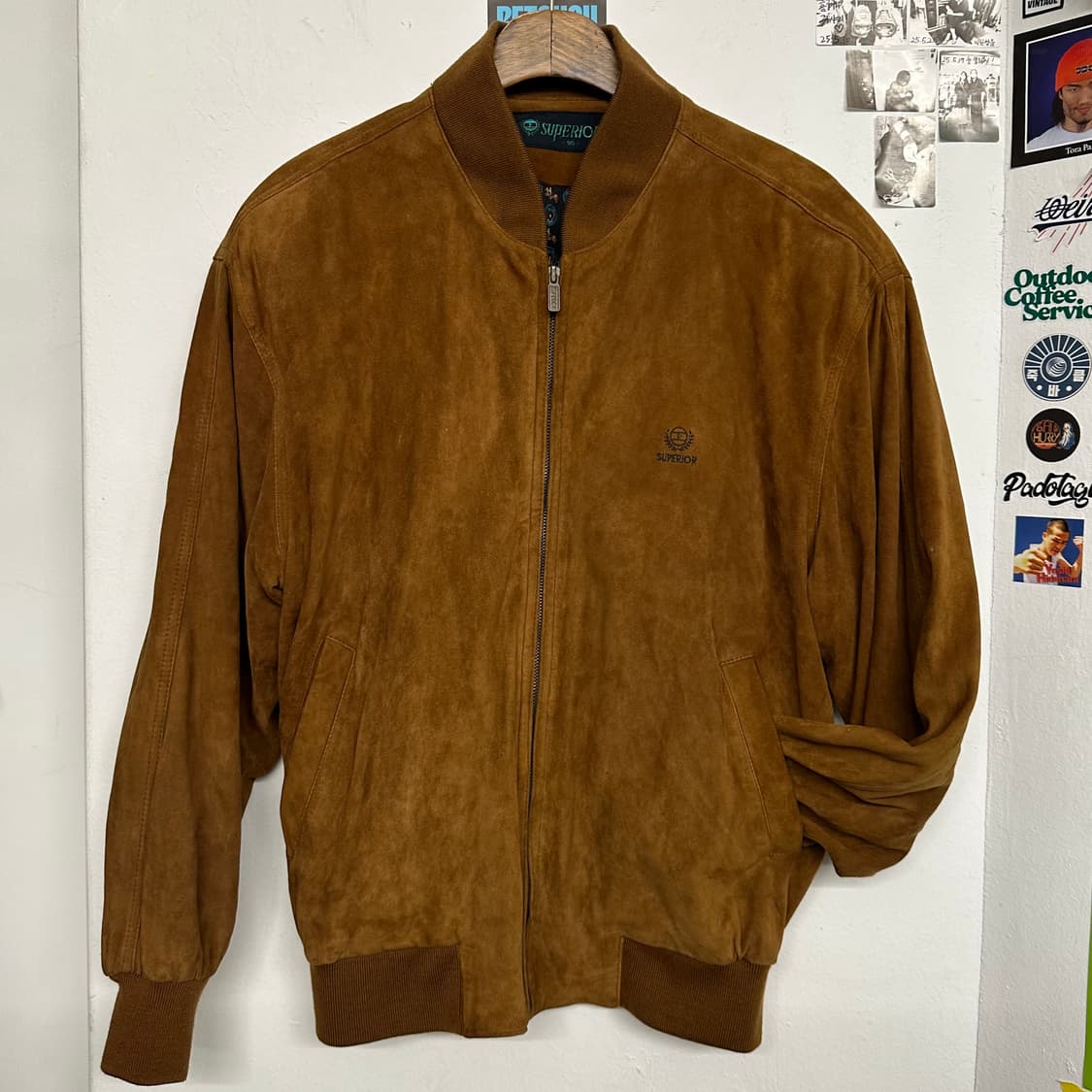 90’s 염소가죽 스웨이드 블루종 상품이미지1