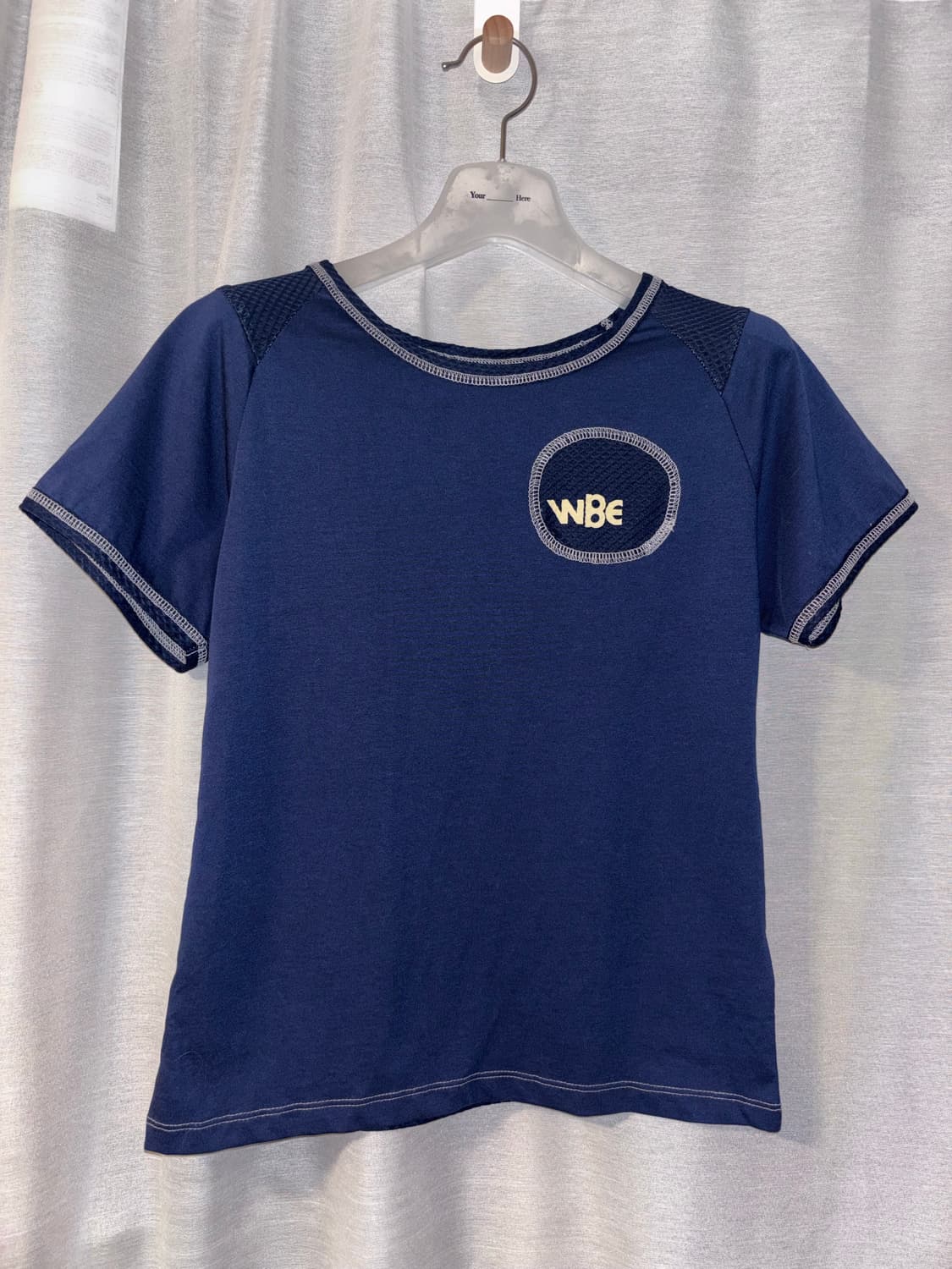 웰빙익스프레스 Mesh Combi Half Sleeve - Navy 상품이미지1