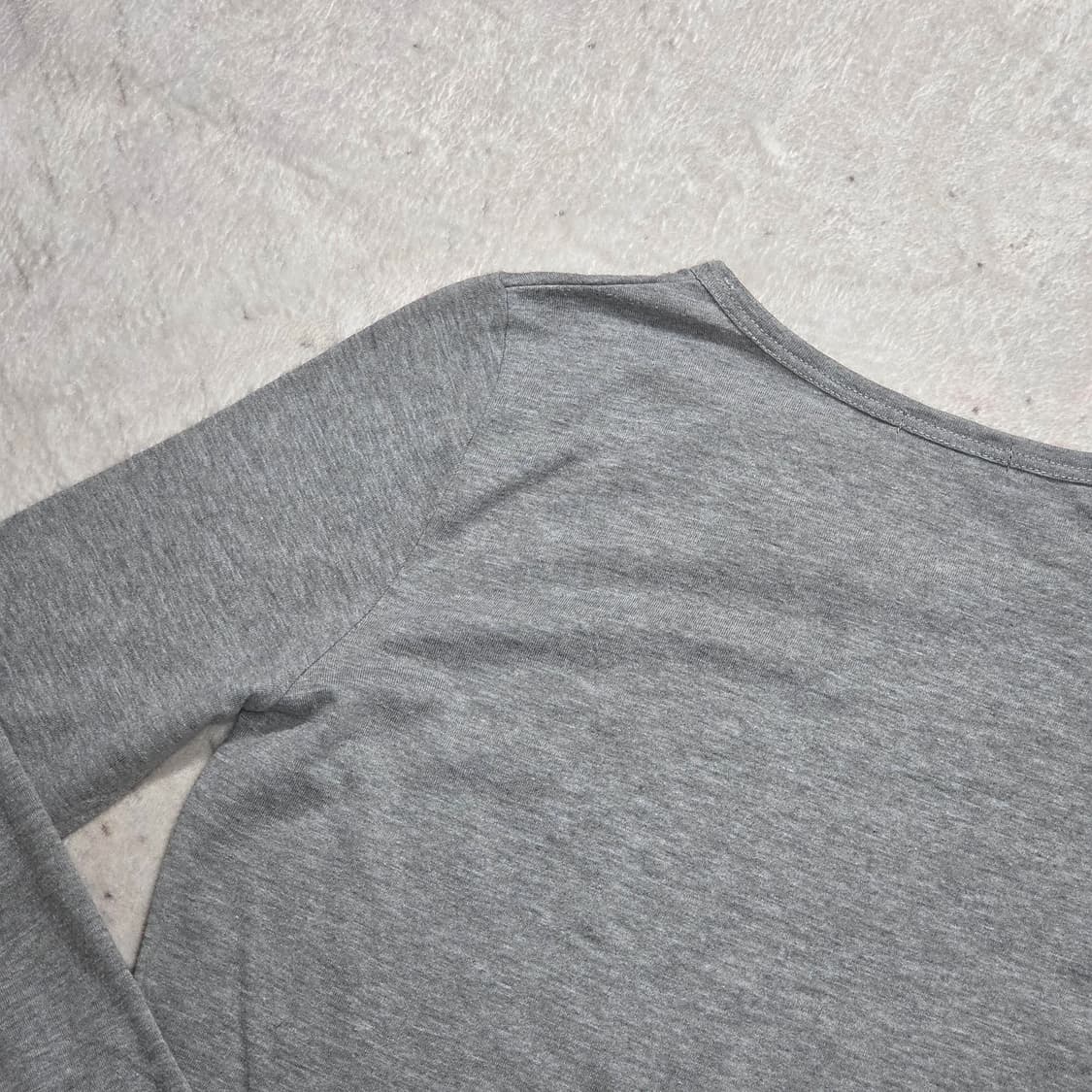 일본 빈티지 글리터 레터링 그레이 롱슬리브 상품이미지5