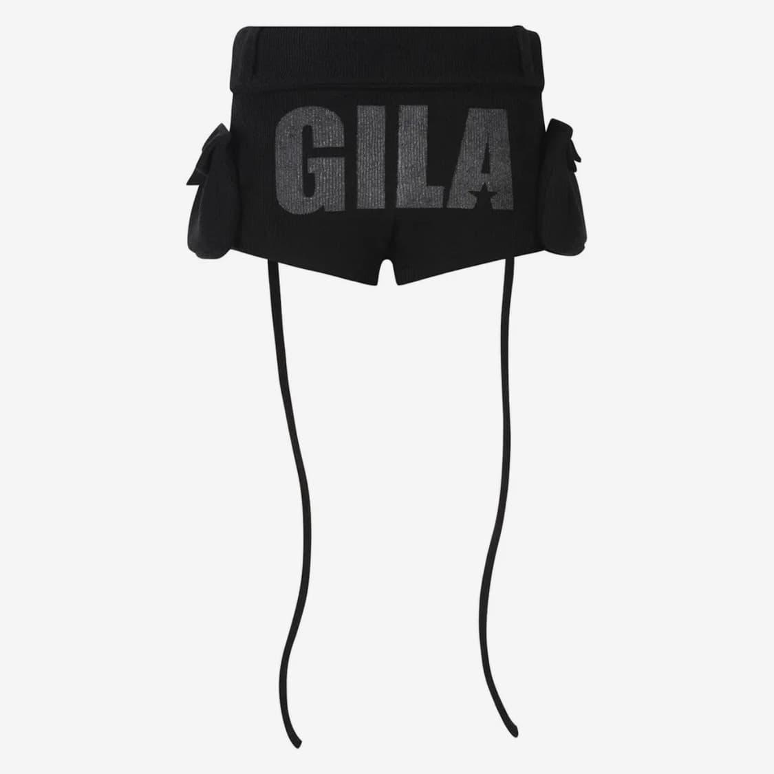 [새상품] 길라아카이브 볼드 로고 포켓 니트 쇼츠 블랙 상품이미지5