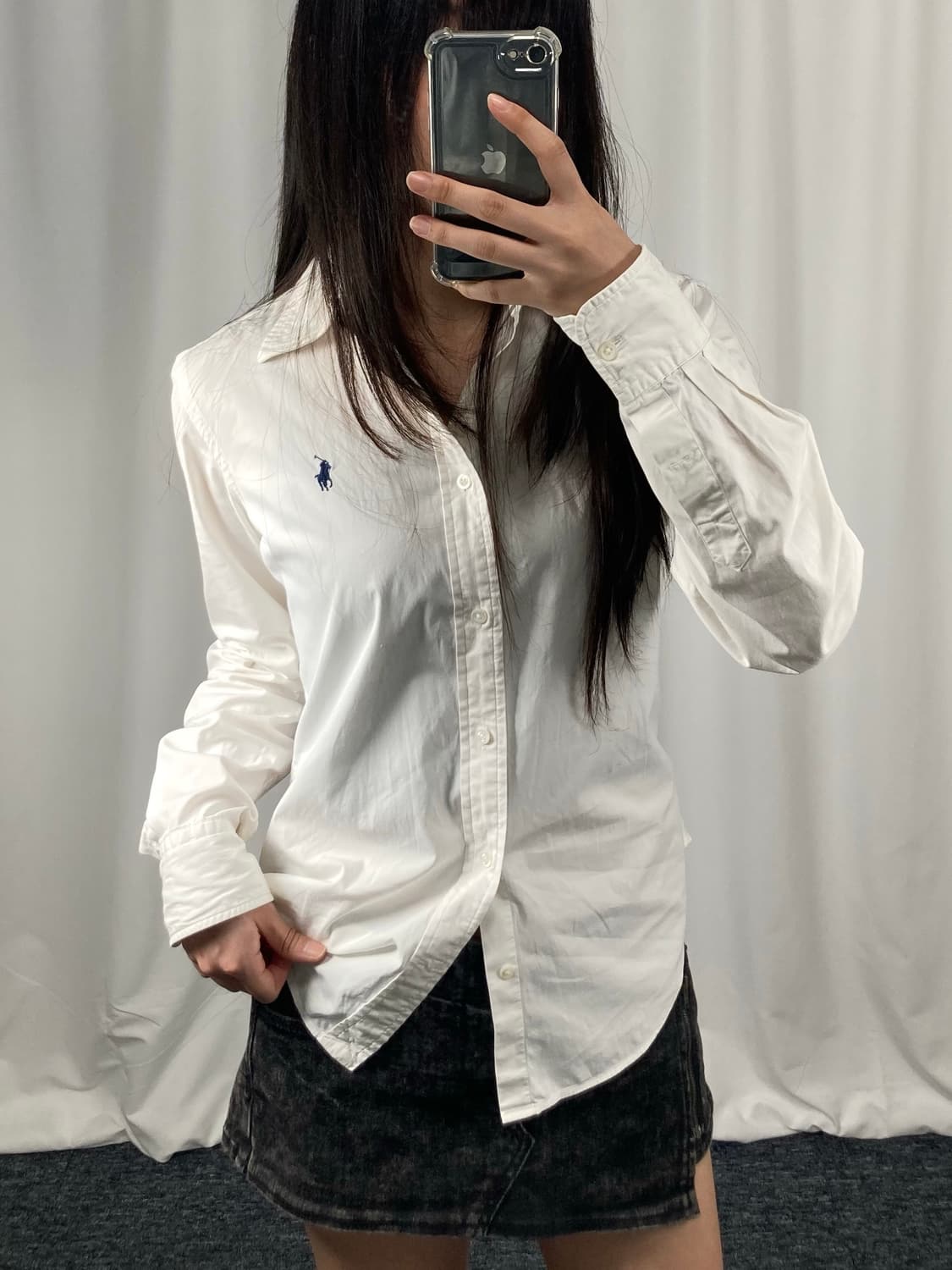 폴로 화이트 긴팔 셔츠 상품이미지1