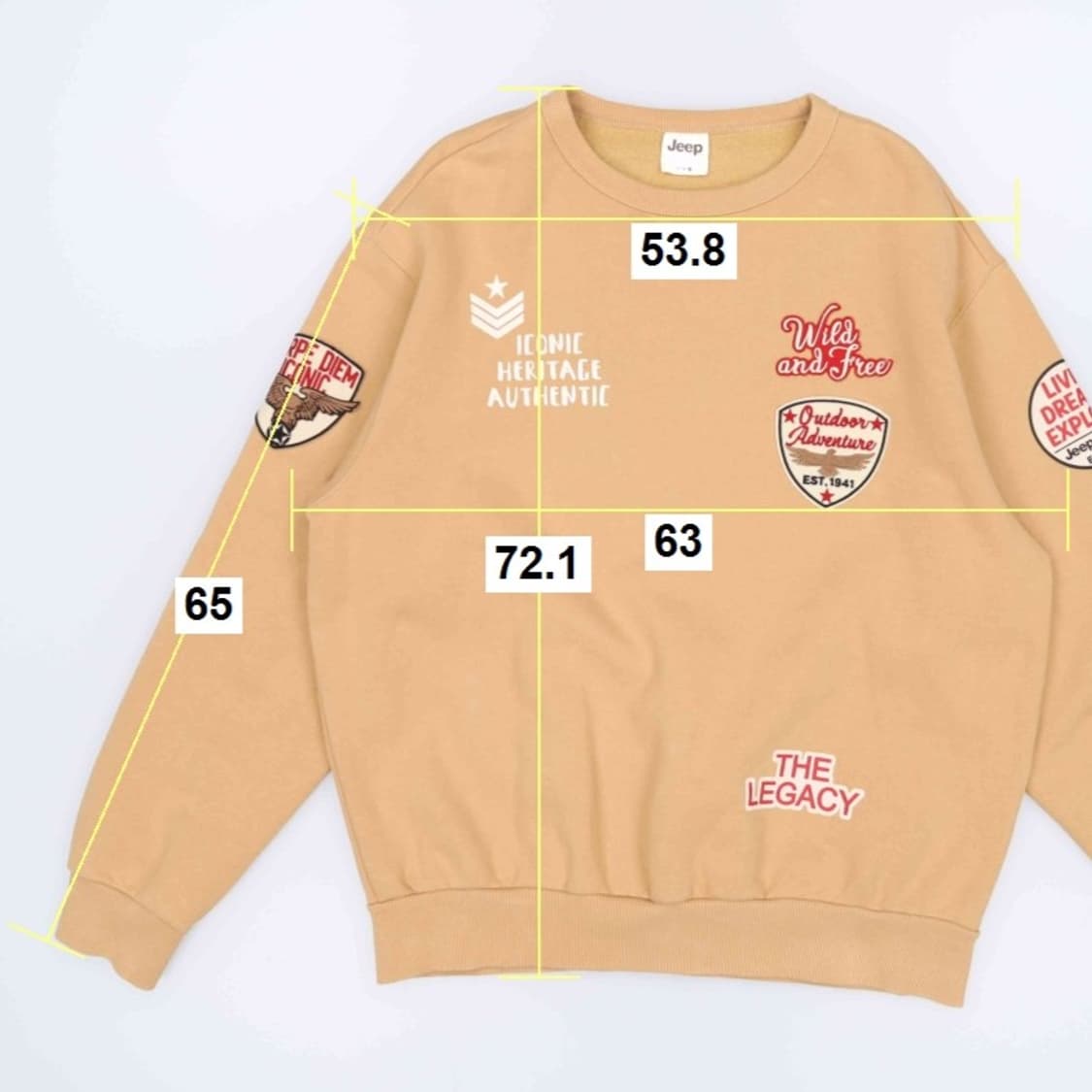 [L] 지프 JEEP 멀티 패치 라운드 맨투맨 3932 상품이미지8