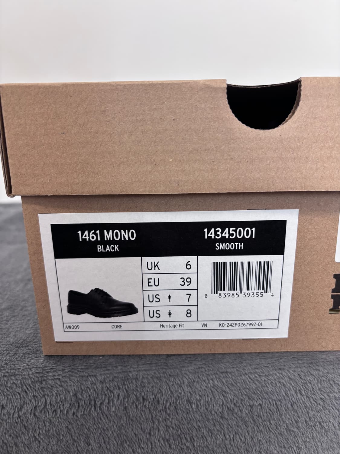 새상품) 250 닥터마틴 1461 모노 블랙  상품이미지4