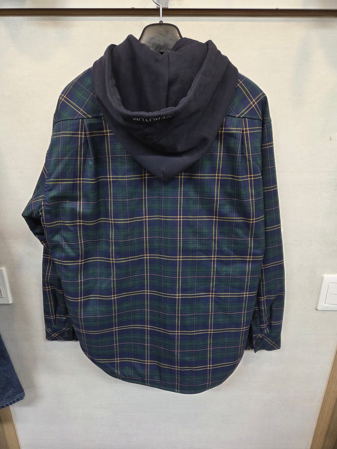 베루툼 안감누빔 사이드 포켓 체크 셔츠 후드자켓 L xl 상품이미지2