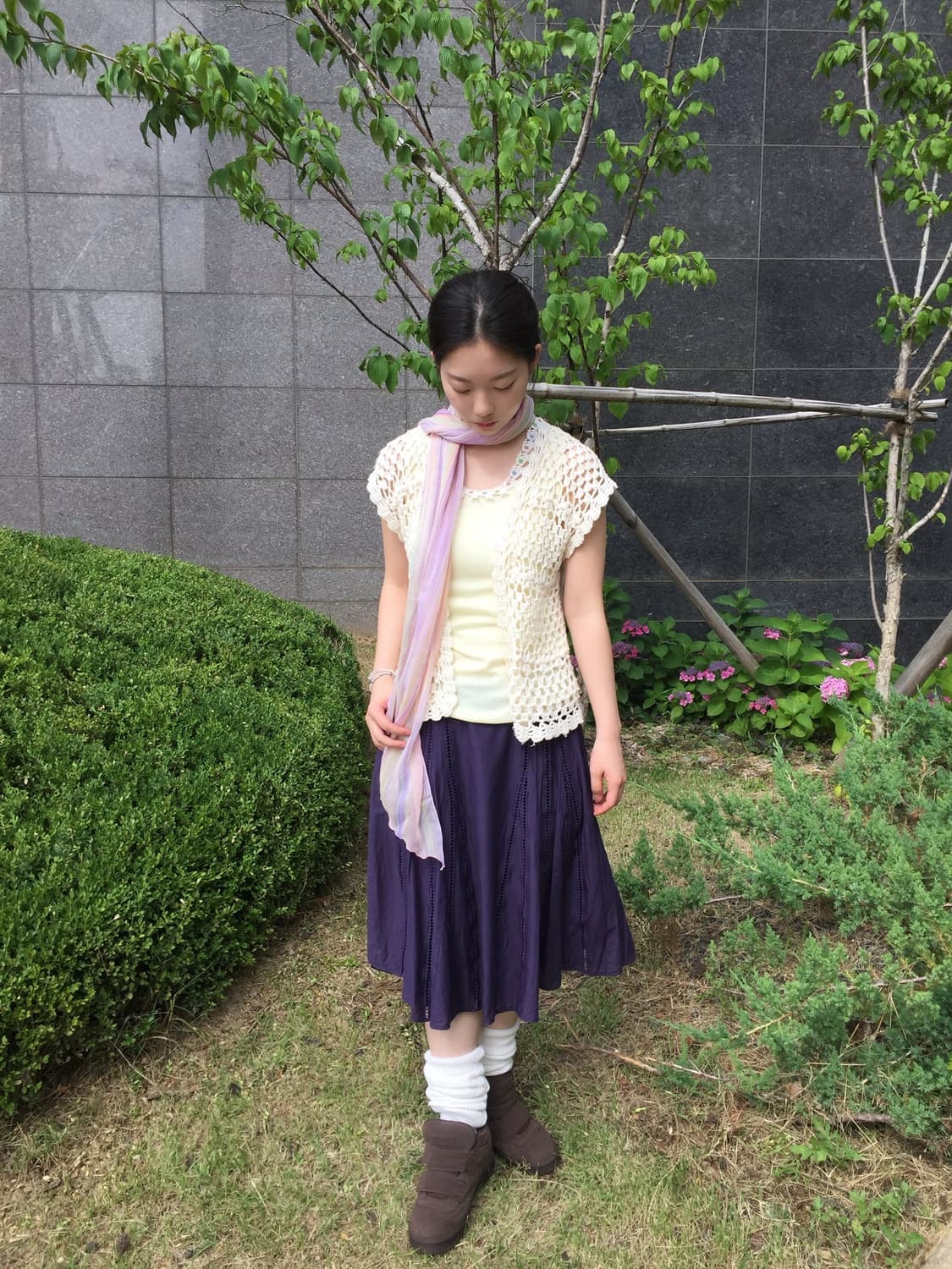 일본빈티지 하구미 스즈코 모리걸 히피 아오이유우 키치 레이어드 코디세트 상품이미지1