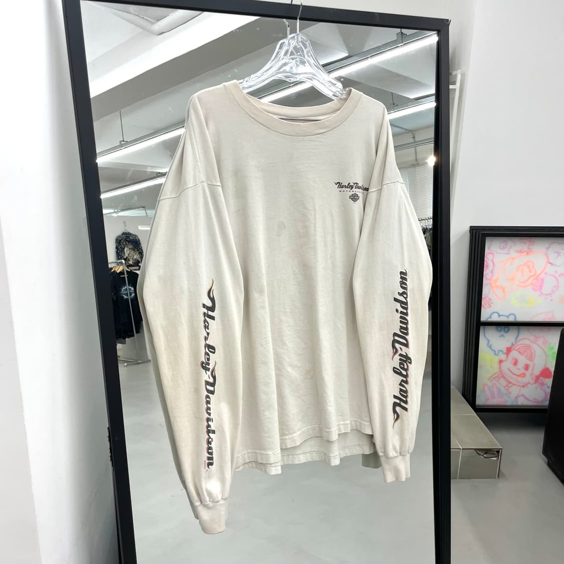 할리데이비슨 00s 빈티지 그래픽 오버핏 롱슬리브 긴팔 티셔츠 화이트 상품이미지2