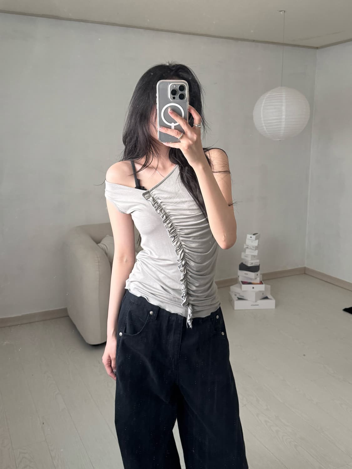 셔링 슬리브리스 상품이미지1