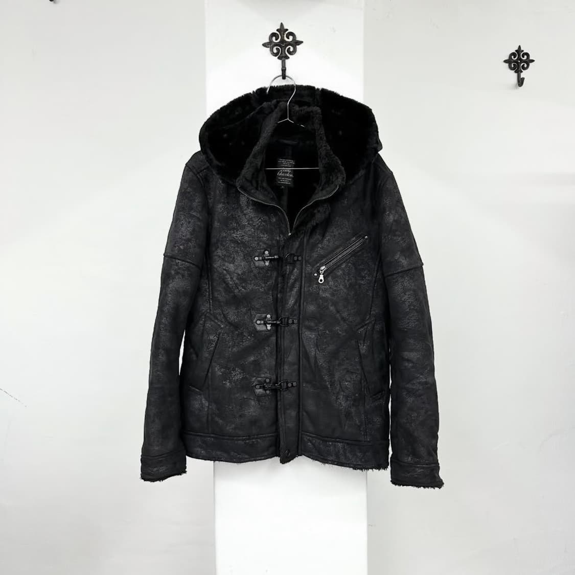 Waxed mouton hood jacket 상품이미지4