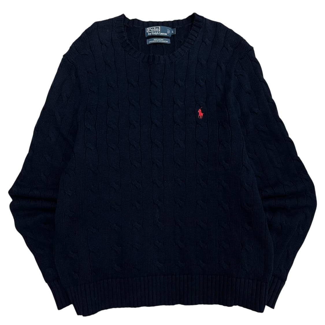 폴로 랄프로렌 레드포니 네이비 꽈배기 니트 L 상품이미지2