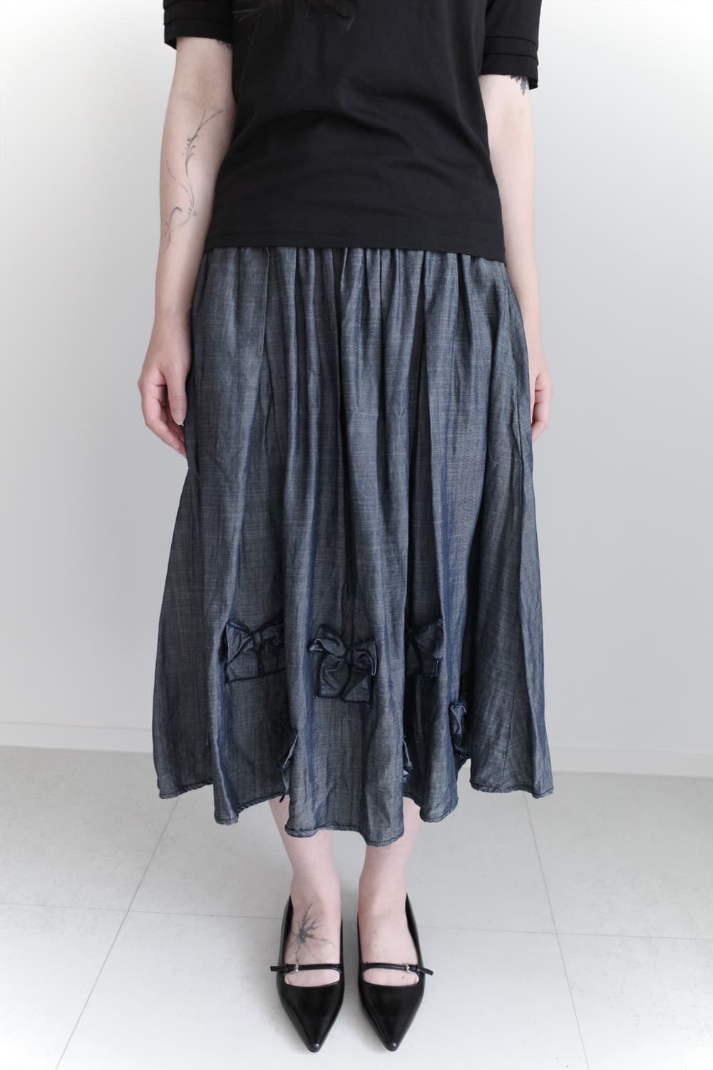 ribbon linen skirt  상품이미지1