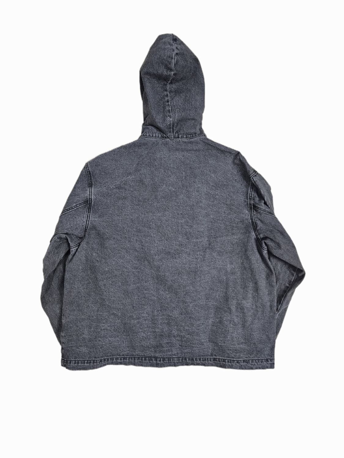[L] 피그먼트 워싱 흑청 데님 후드 집업 자켓 상품이미지2
