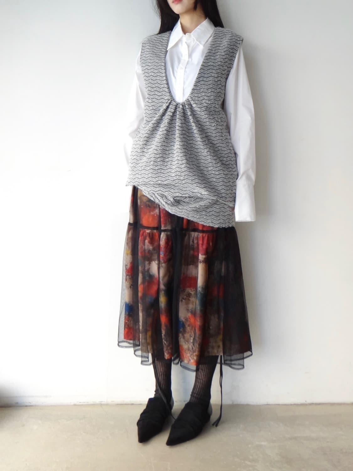 Museum printing tulle skirt 상품이미지6