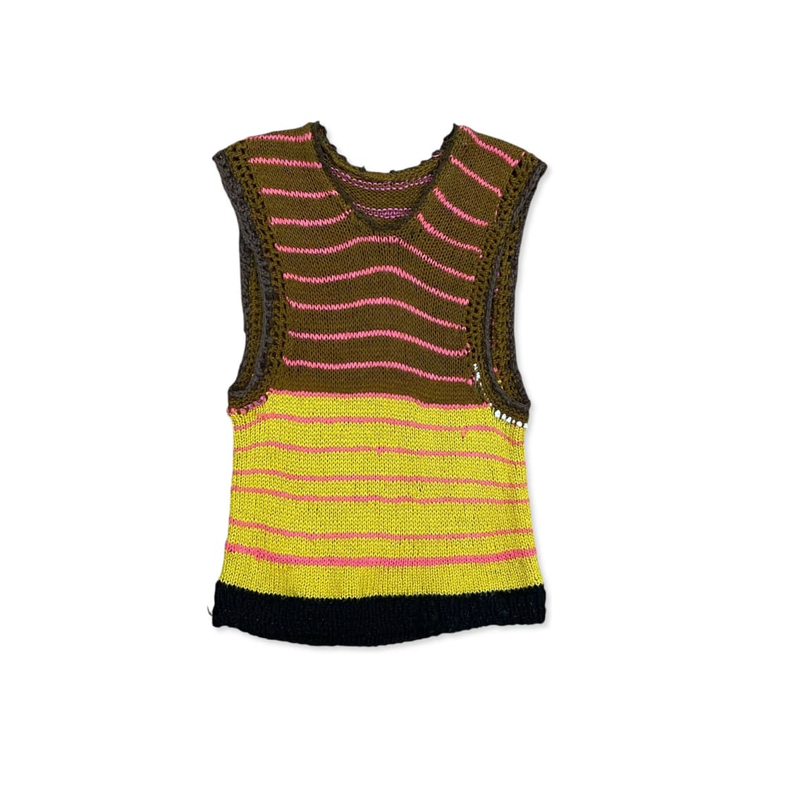 Multi brown knit vest 상품이미지3