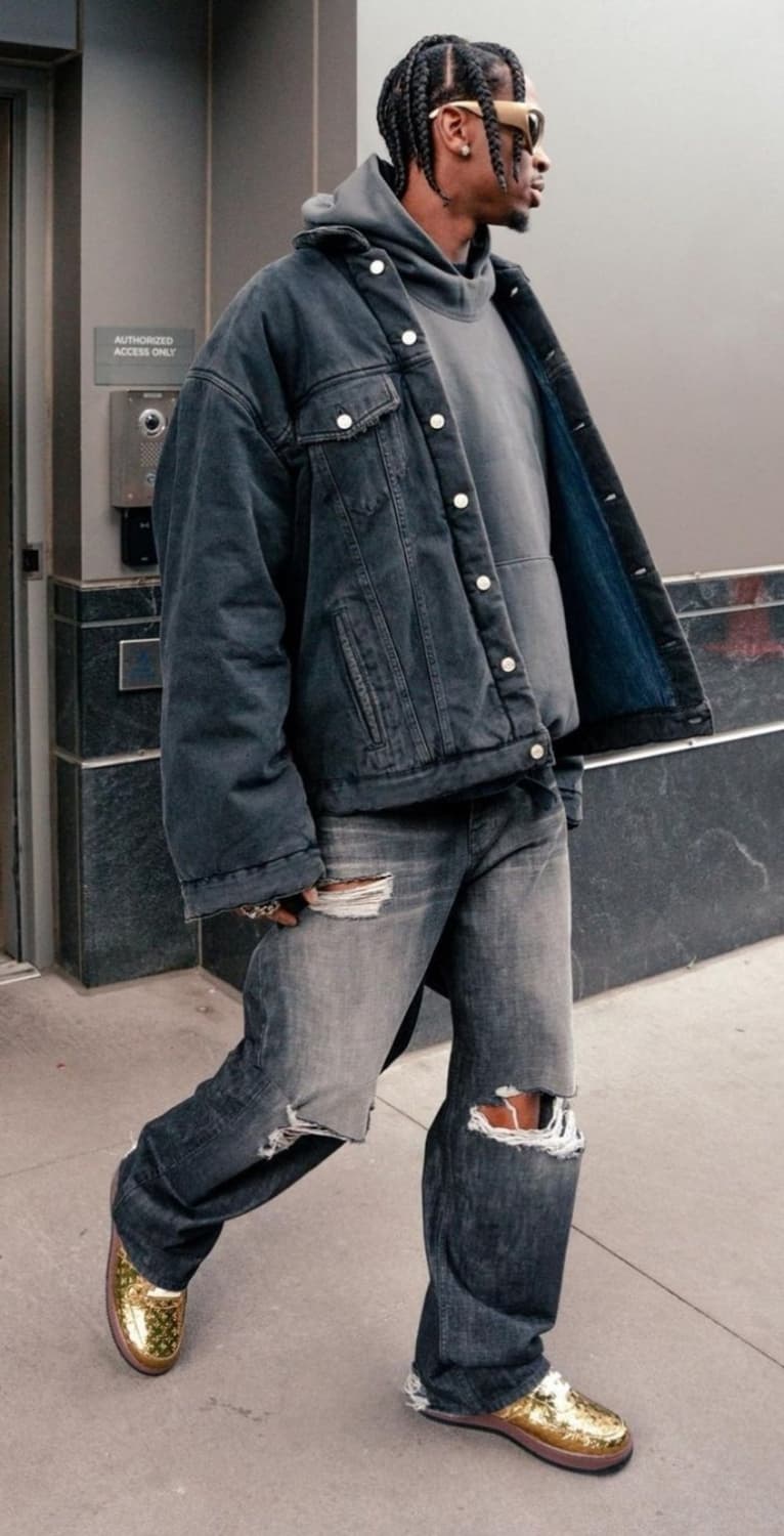 인터섹션 오버사이즈 데님 패딩 자켓 상품이미지8