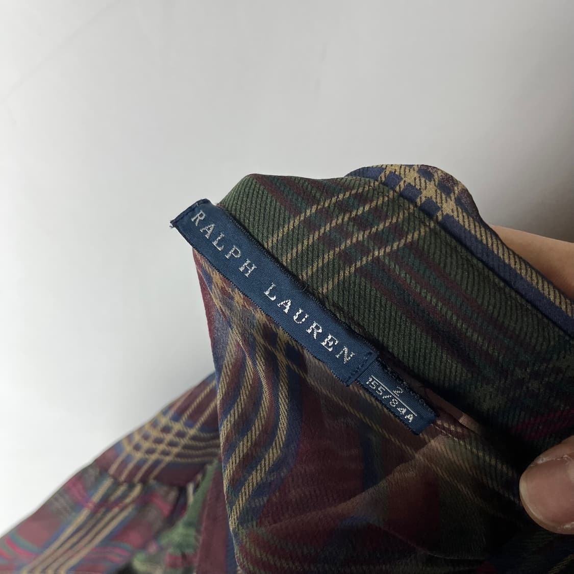 [Ralph Lauren] 랄프로렌 시스루 체크 프릴 실크 블라우스 상품이미지5
