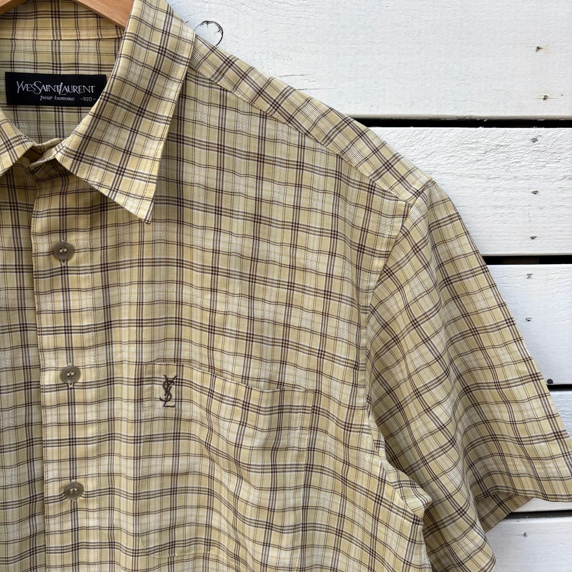 Yves Saint Laurent 입생로랑 체크 반팔 셔츠 상품이미지4