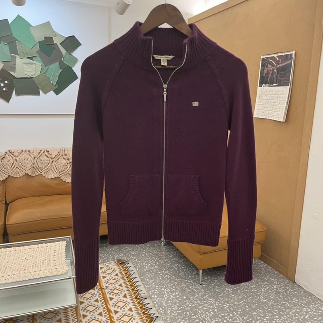 폴로 랄프로렌 빈티지 90s 딥퍼플 포도맛 슬림핏 가디건 S C10592 상품이미지3