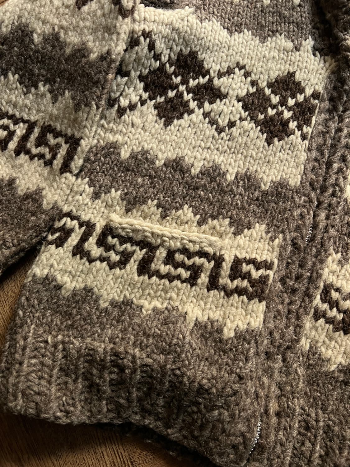 [S]90's USA 빈티지 아가일 집업 코위찬 스웨터 상품이미지4