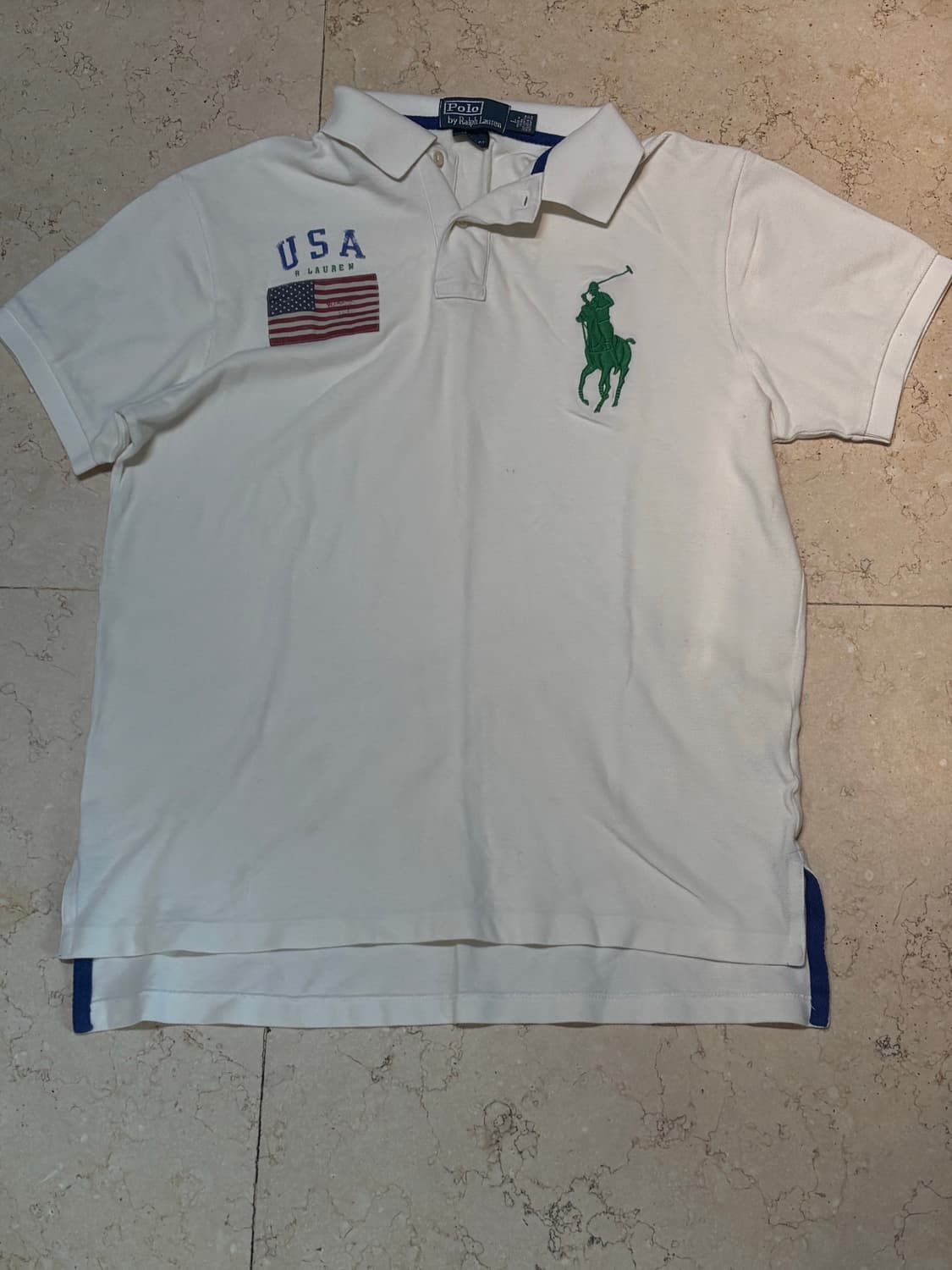 폴로 랄프로렌 빈티지 빅포니 usa 성조기 카라티🇺🇸 상품이미지1