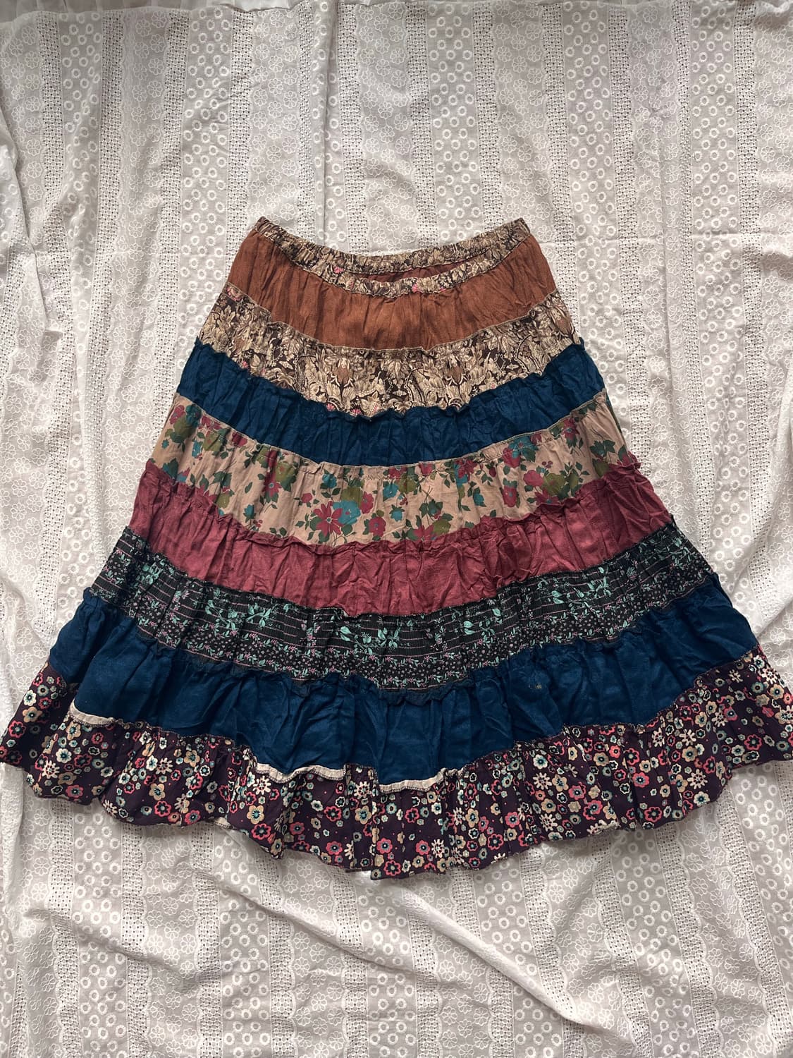 Hippie suede flower skirt 상품이미지1