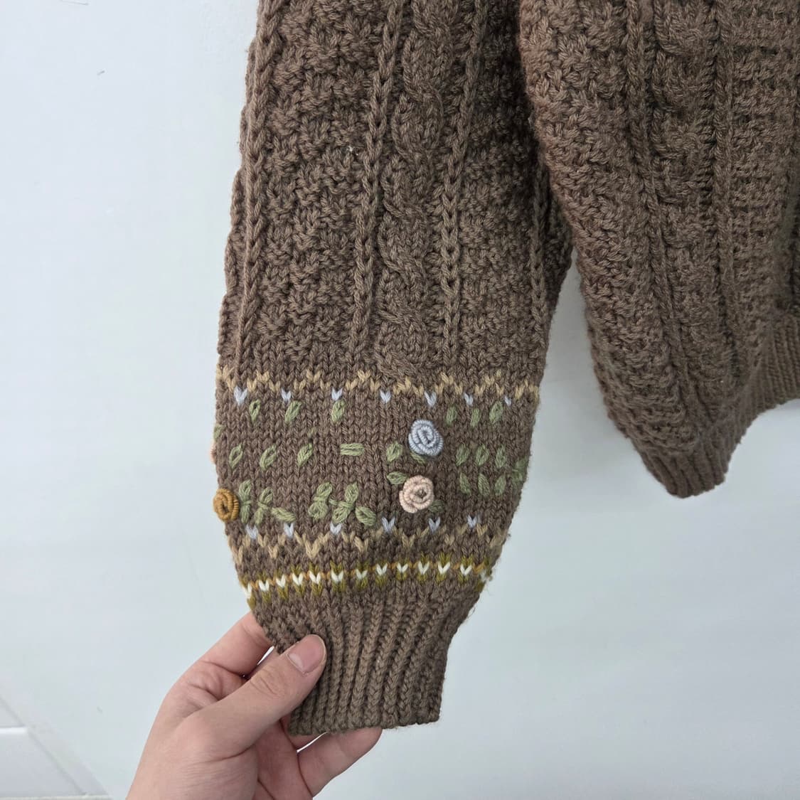 핸드메이드 플라워 자수 가디건 여m 상품이미지5