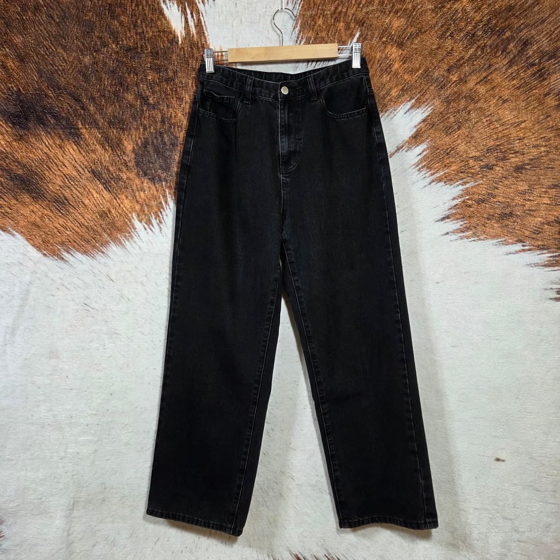 빈티지 흑청 와이드 데님팬츠 상품이미지1