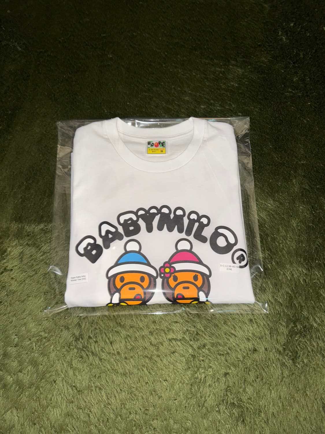 [XS] 베이프 베이비마일로 & 베이비리사 반팔 티셔츠 화이트 상품이미지10