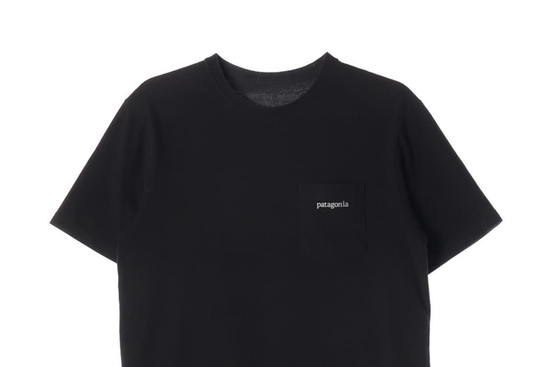 파타고니아 블랙 백프린트 포켓 반팔티 S 상품이미지3