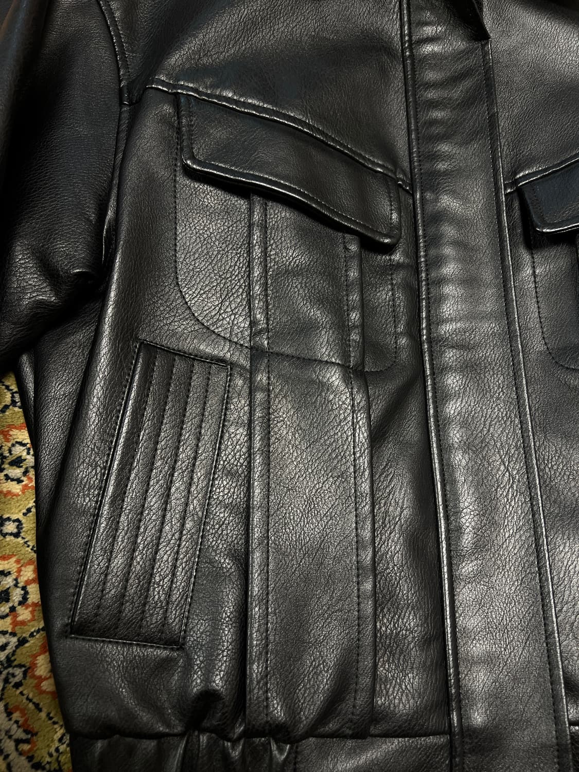 [M] Ariseism 가죽 트러커 레더 자켓 상품이미지5