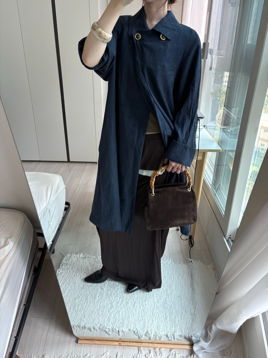 Matte Texture Long Coat 상품이미지4