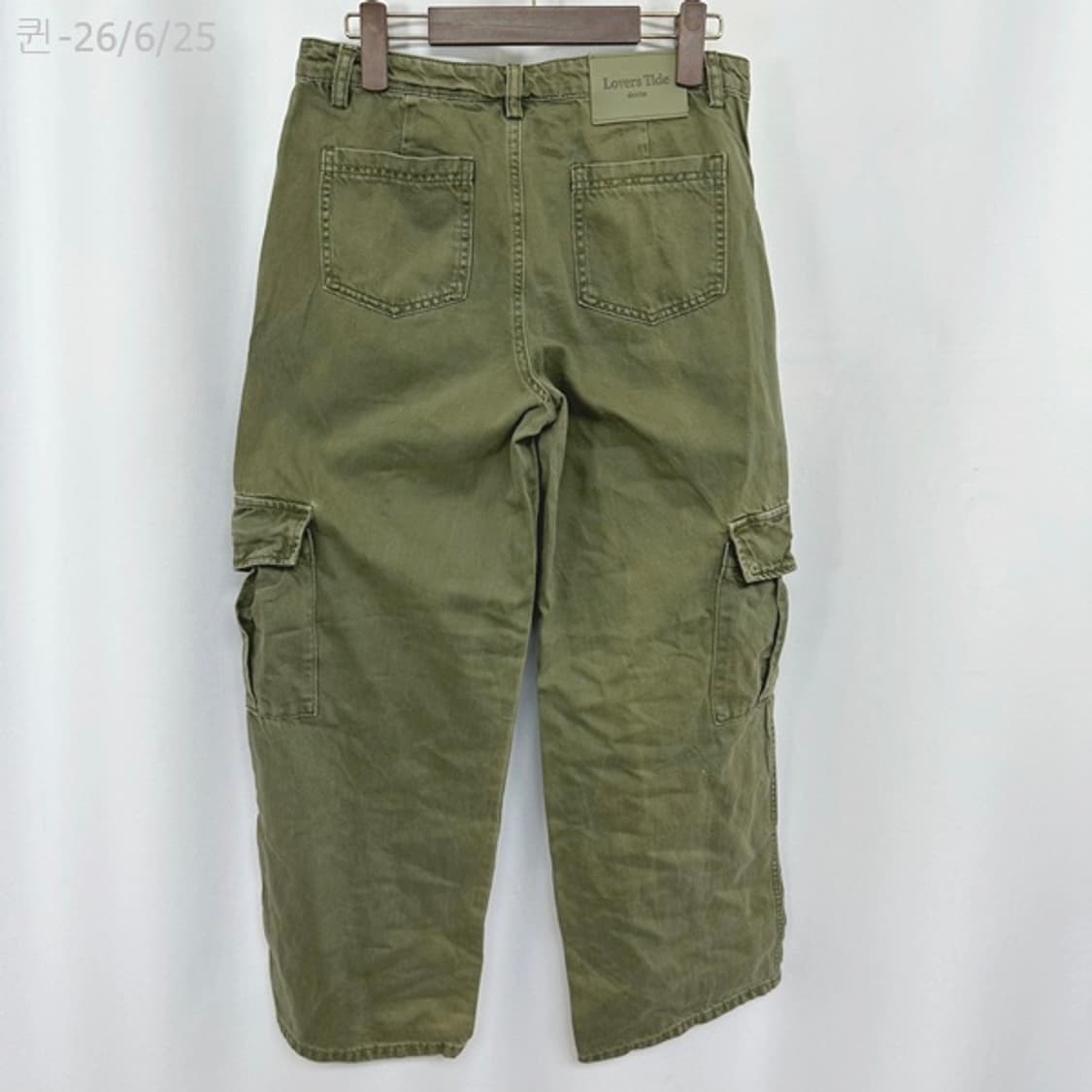 LOVERSTIDE 여자 카키 주머니 카고 바지 M 상품이미지5