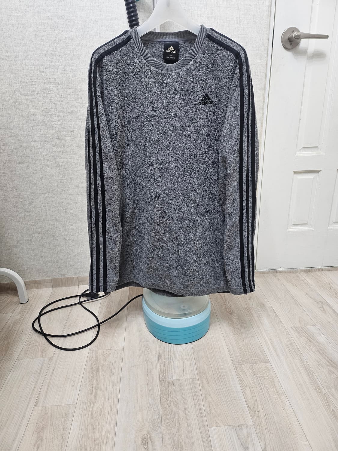 (100~105)L ☆초희귀☆ 아디다스 [차콜그레이검정] 후리스맨투맨 상품이미지1