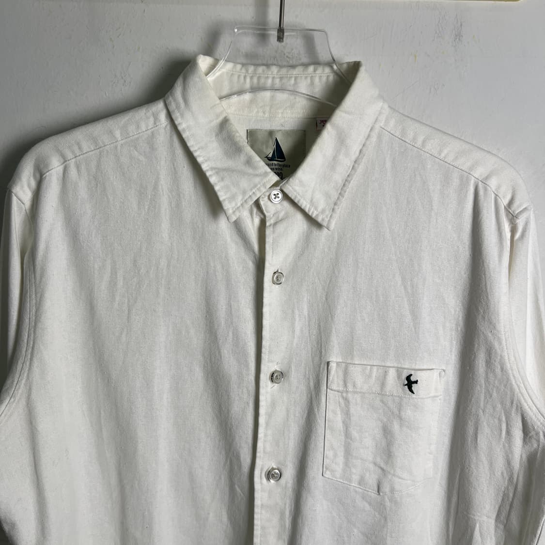 jpn vtg 일본 빈티지 린넨 화이트 버튼다운 셔츠 L 상품이미지5