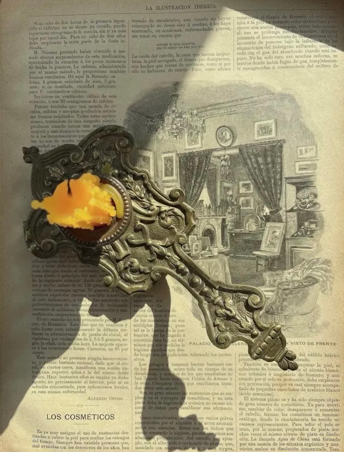 프랑스 앤틱 브론즈 핸들 촛대 상품이미지1