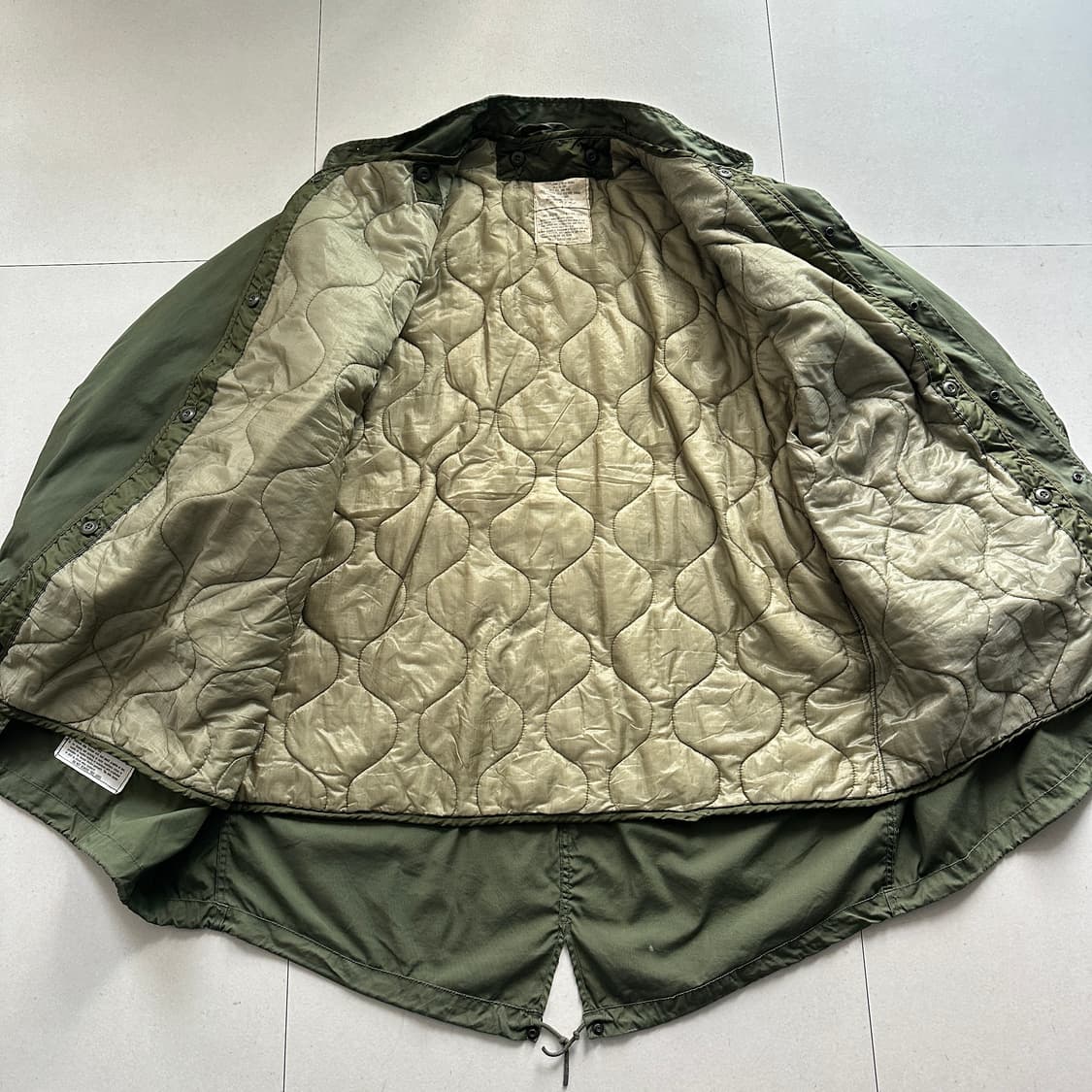 70s 미군 오리지널 M65 피쉬테일 파카 라이너 포함 M 상품이미지5