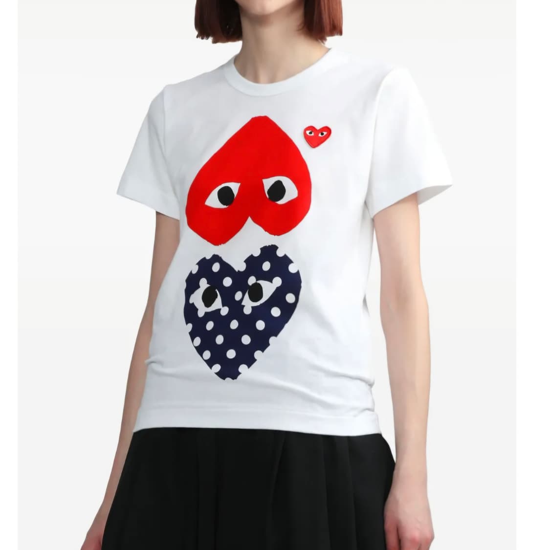 꼼데가르송 더블하트 티셔츠 / 여성 티셔츠/ 여자 티셔츠  상품이미지1