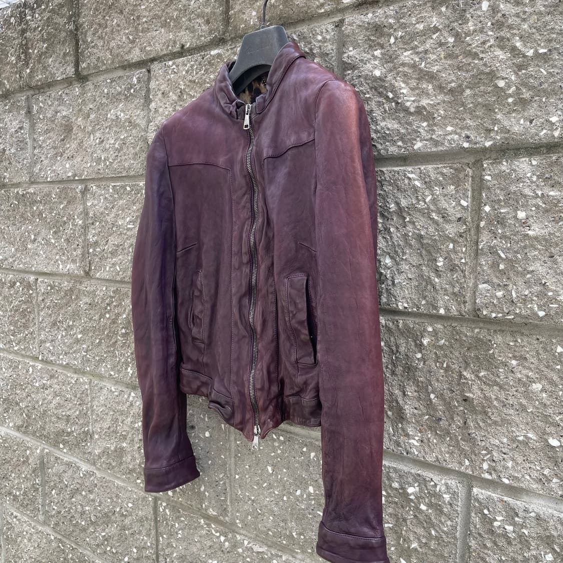 [38] Dolce & Gabbana Purple 크롭핏 레더 자켓 상품이미지2