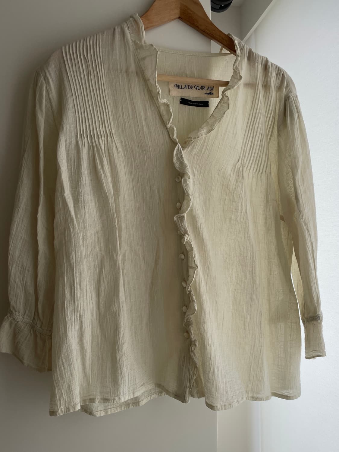 비아플레인 빅토리아프릴블라우스 민트색 시엔느/마지막할인 상품이미지1