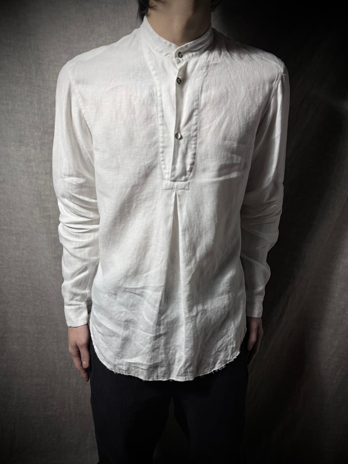 Araki Yuu Raw-hem Linen Pullover Shirt   상품이미지4