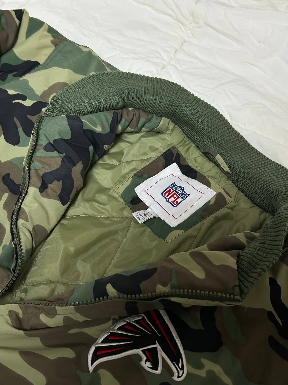 올드 NFL 애틀란타 팔콘 카모 퀄팅 자켓 라지 상품이미지6